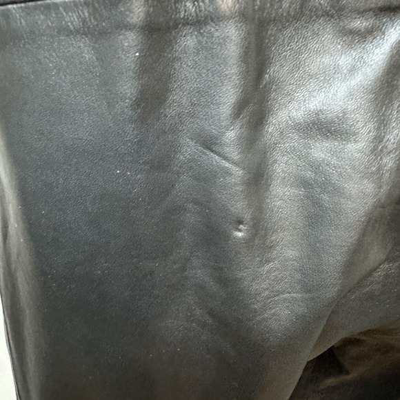 Vintage Y2K Cache Black 100% Soft Leather Pants Size 2 26" Waist Boot Cut NEW - Picture 7 of 11